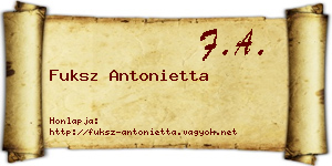 Fuksz Antonietta névjegykártya
